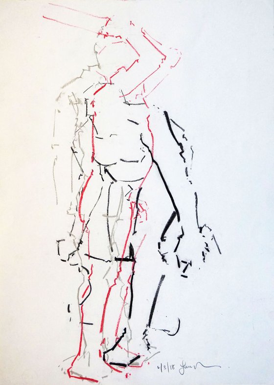 Nude Male -Life Drawing No 273