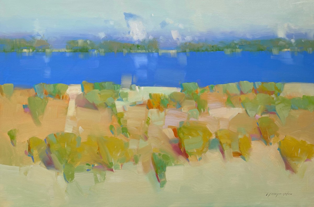 Autumn Lake By Vahe Yeremyan, 45 X 30, Artwork For Sale On Artfinder