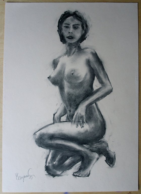 Female Figure #67 Charcoal