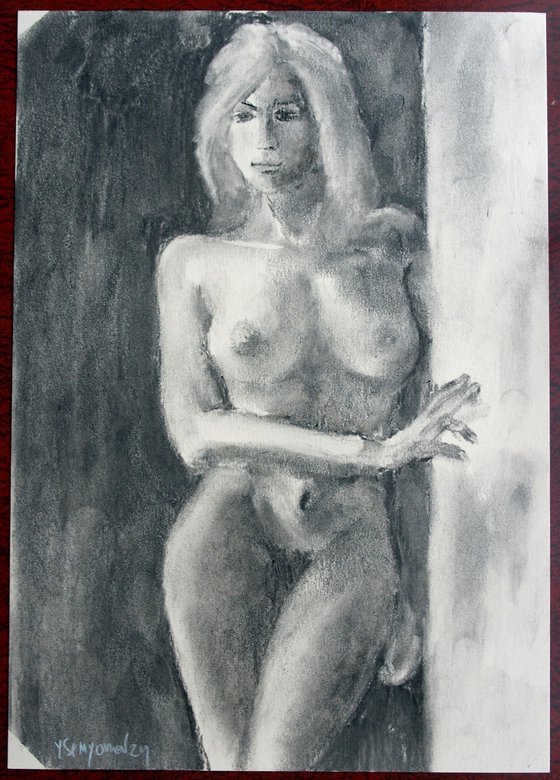 Female Figure 47 Charcoal Sketch