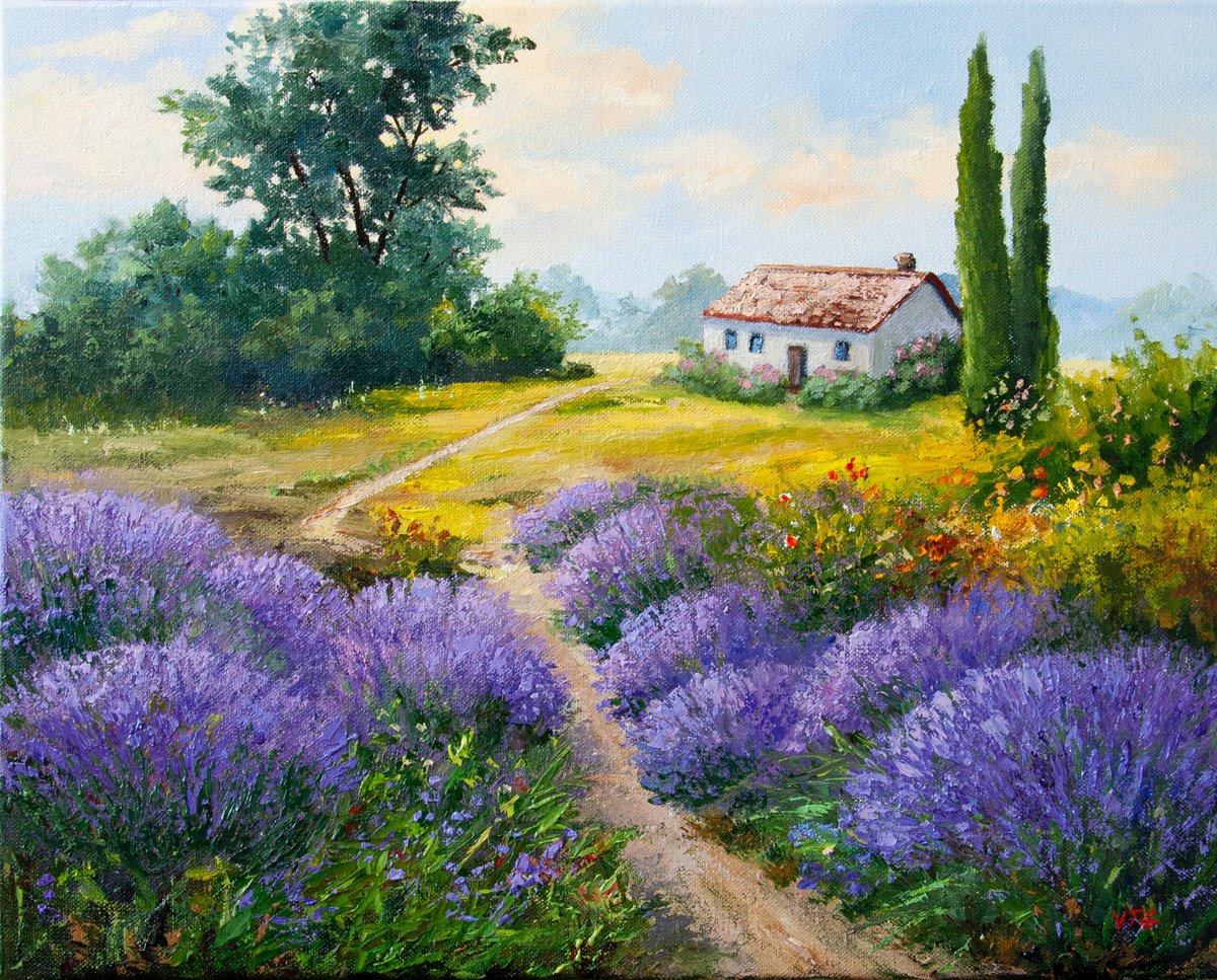 Lavender Fields By Tetiana Vysochynska, 20 X 16, Artwork For Sale On Artfinder