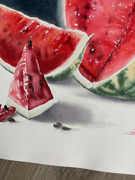 Still life with watermelon