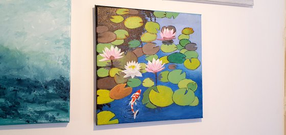 Water Lilies in Pond
