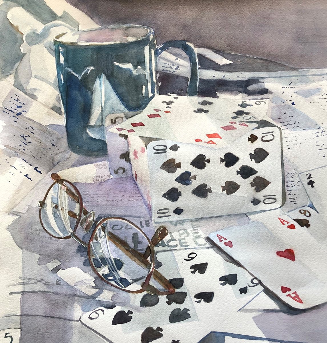 Impressionistic Watercolour , House Of Cards By Bronwen Jones, 16 X 16, Artwork For Sale On Artfinder