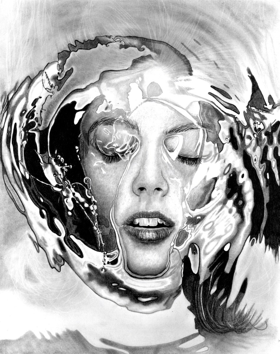 Submerged 2023 #3 Pencil drawing by Paul Stowe | Artfinder