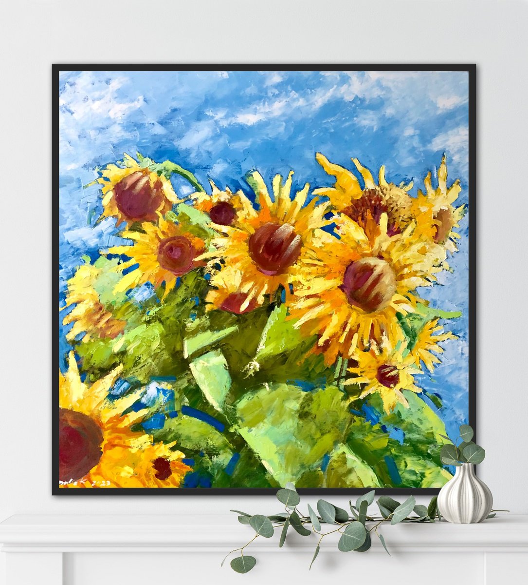 Abstract sunflowers 70-70cm by Volodymyr Smoliak