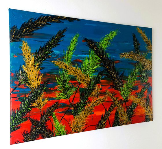 Grass And Turquoise Sky