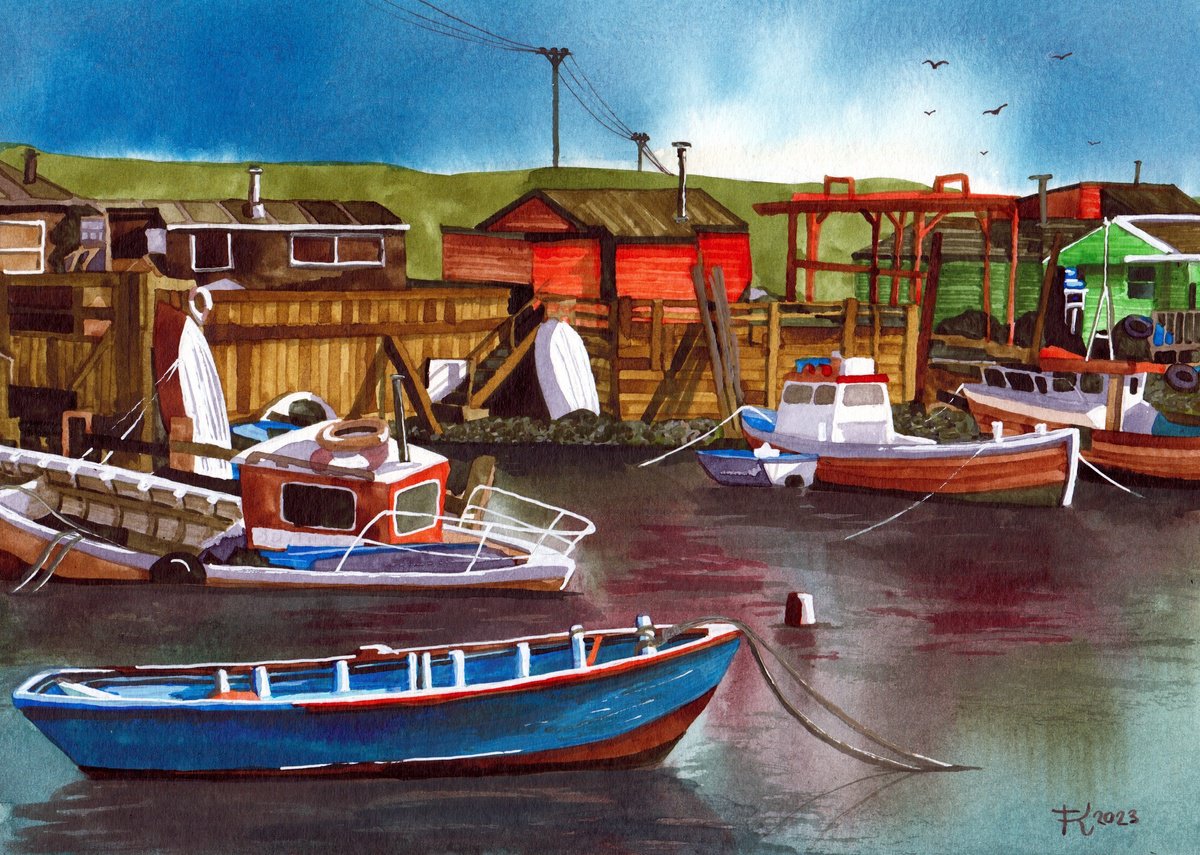 Illustrative Landscape Painting By Terri Smith, 12 X 8", Paddy