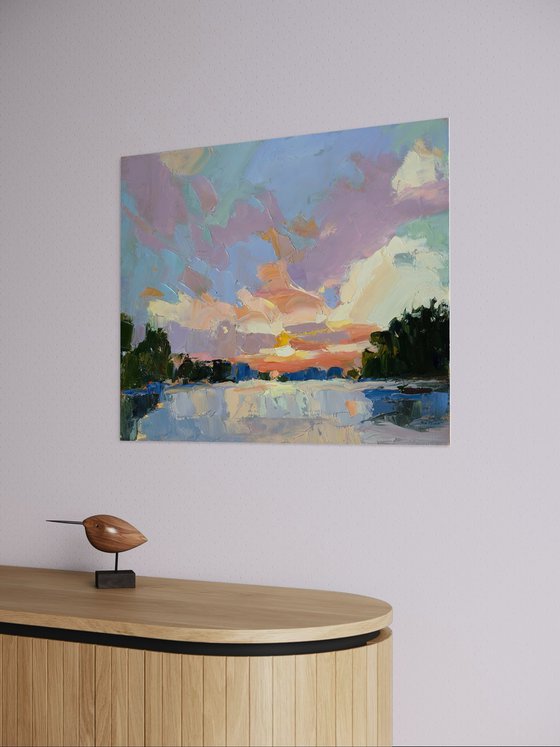 Marshmallow Sky Painting