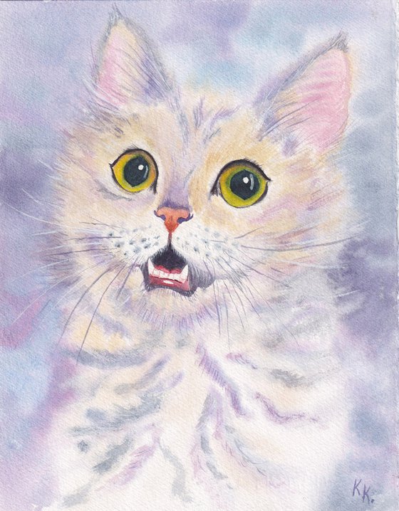 You Did WHAT?! Original Cat painting