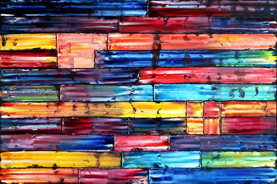 "Firewall" - Original PMS Abstract Oil Painting