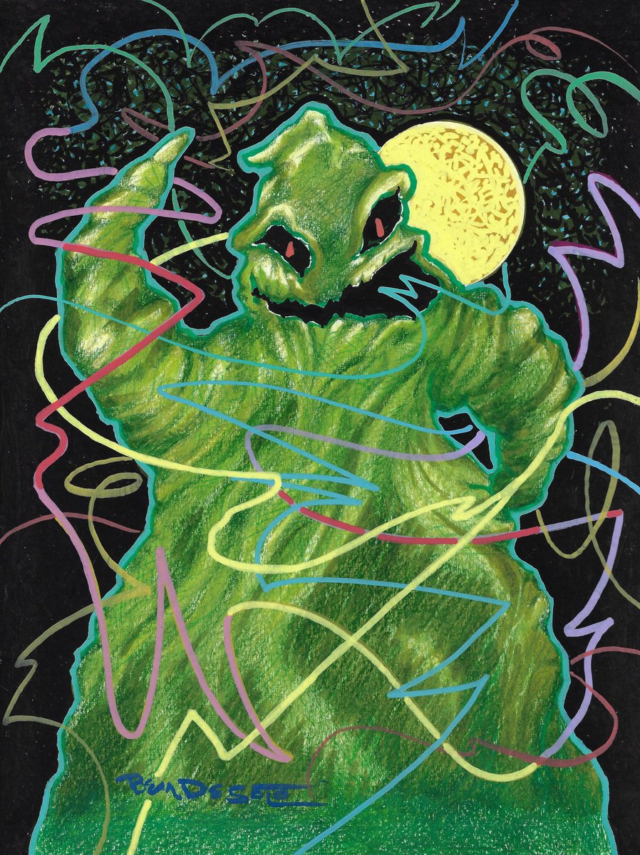 Illustrative Abstract Painting By Ben De Soto, 9 X 12, Nightmare Oogie Halloween, Original Artwork