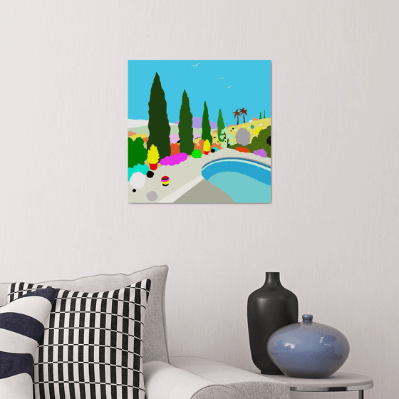 The pool (La piscina) (pop art, landscape)