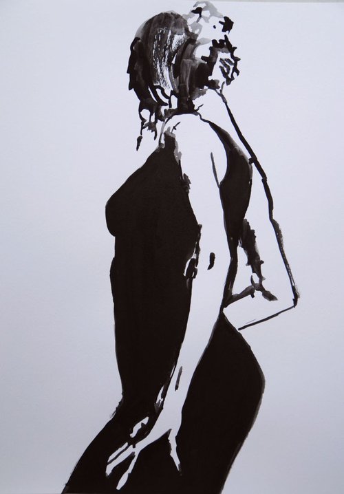 In Little Black Dress / 42 x 29.7 cm by Alexandra Djokic
