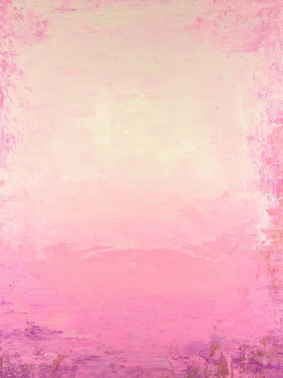 Soft Magenta 230107, peach pink and white abstract color field.