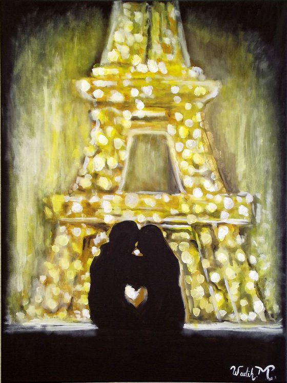 Warm Night Romance - Large size painting (60x80 cm)