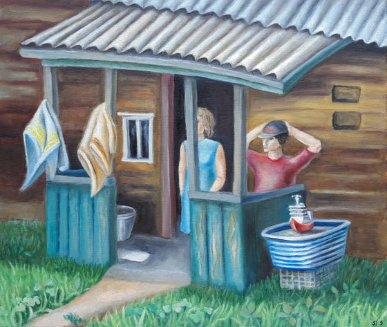 Painting | Oil | In the paradise of shack