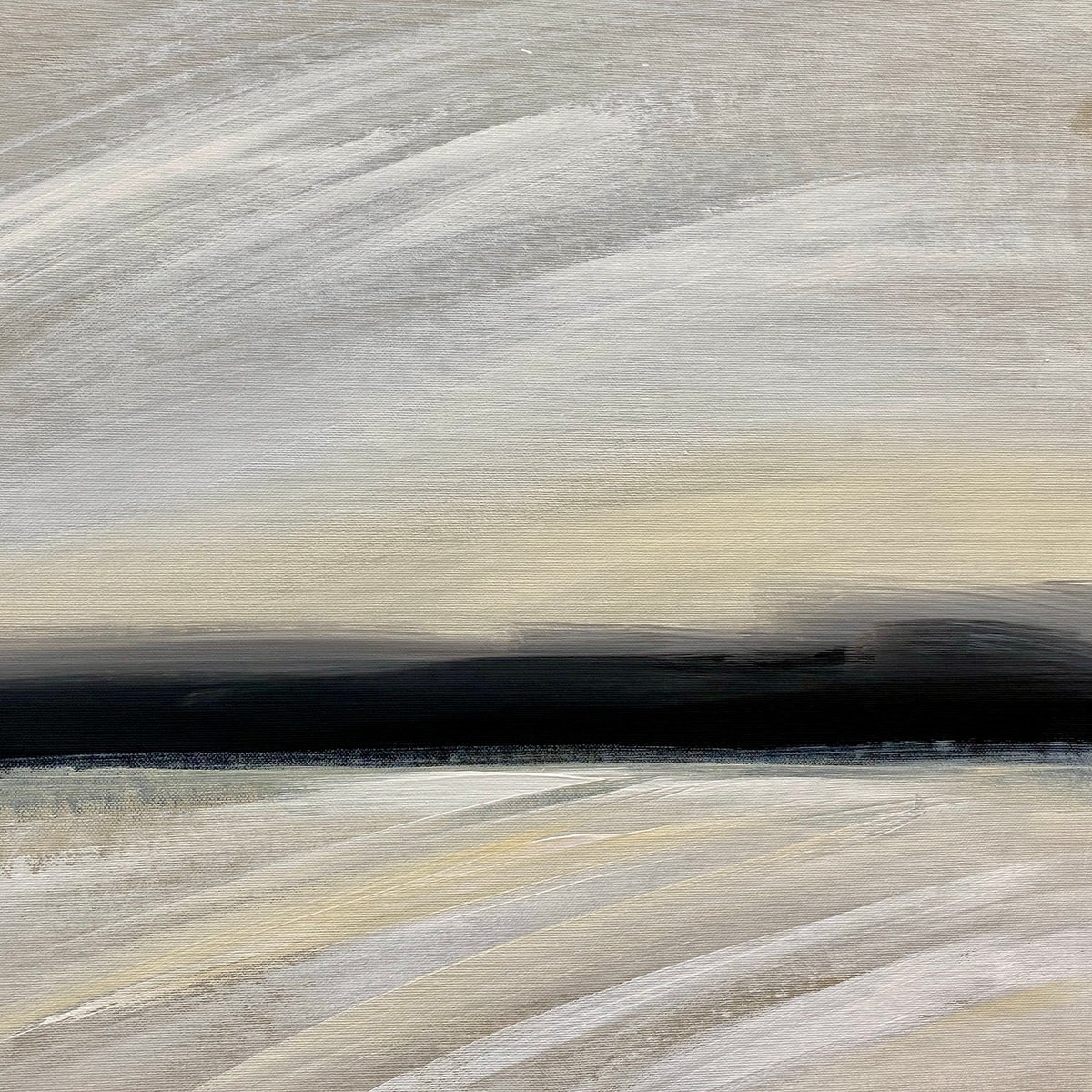 Impressionistic Landscape Acrylic Painting By Helen Mount, 16 X 16, Winter Dream/4, Original Artwork