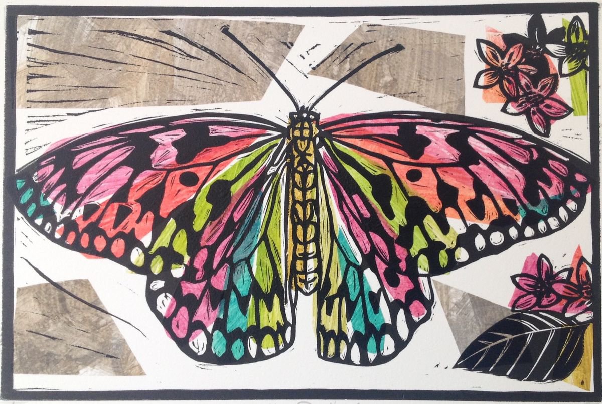 Kite Butterfly Linocut by Alison Headley | Artfinder