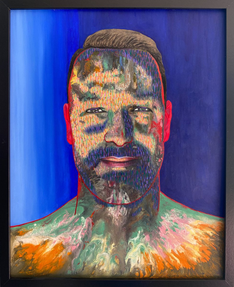 Portrait Painting By Stefano Pallara, 17 X 21", Selfie 120222 0854, Original Artwork