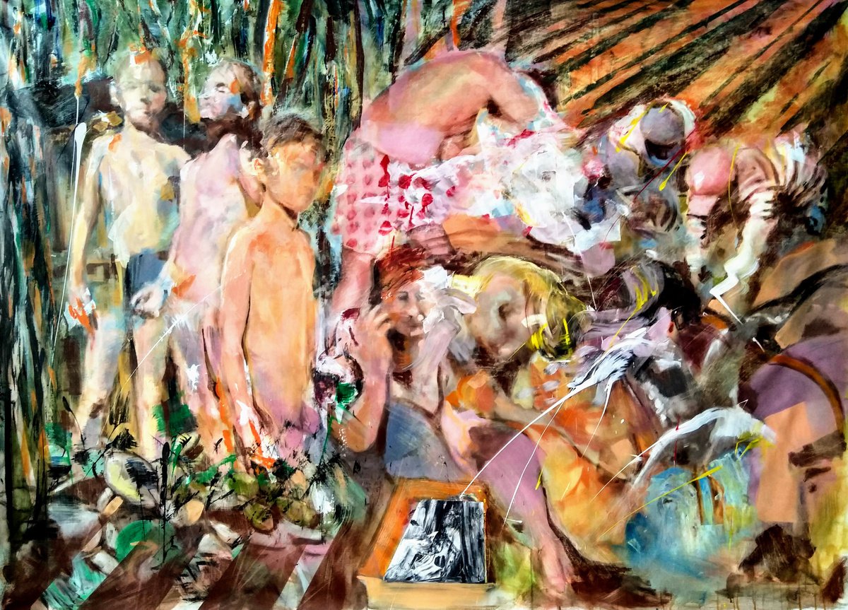 Impressionistic Painting , The Garden Of Paradise By Sebastian Beianu, 79 X 55, Artwork For Sale On Artfinder