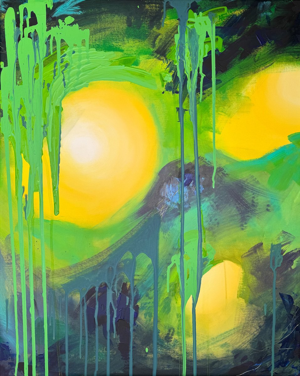 Abstract Acrylic Painting By Yevheniia Salamatina, 35 X 43", The Enlightenment, Original Artwork