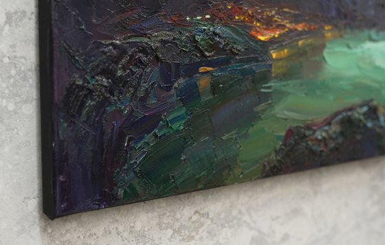 Night space over the bay