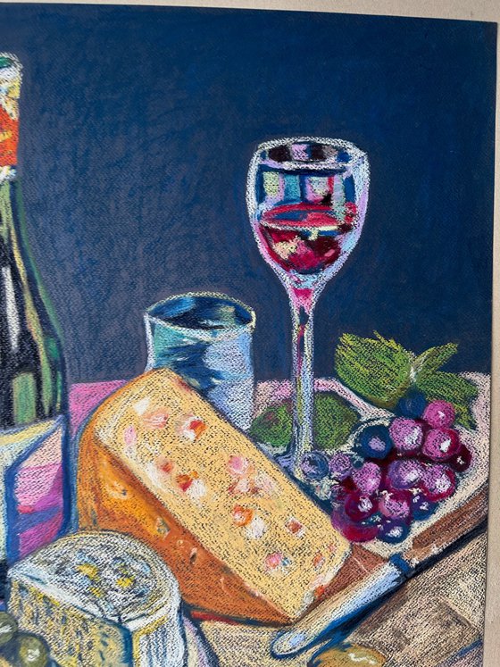 Wine and Cheese Still Life