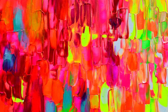 FREE SHIPPING 3D Small Gypsy Girl 9 - 100x70x4 cm -  Abstract Textured Palette Knife Painting - Ready to Hang, Hotel, Restaurant, Office Wall Decor, Perfect Gift