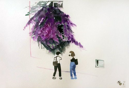 Under the purple flowers by Szabrina Maharita