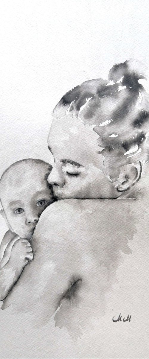 Maternal love II by Mateja Marinko