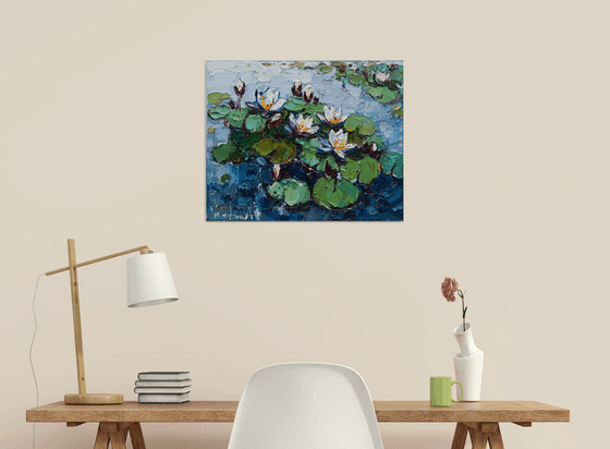 Water lily -  Original Oil painting