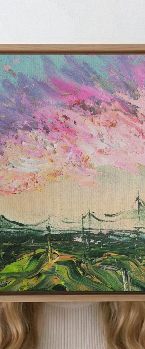 Rainbow clouds sunset 3 30x30cm by Marie Antuanelle