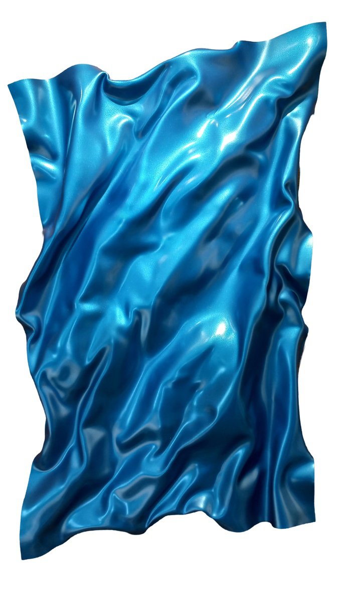 Abstract Landscape Sculpture By Max Yaskin, 20 X 35", Ocean By M.y., Original Artwork