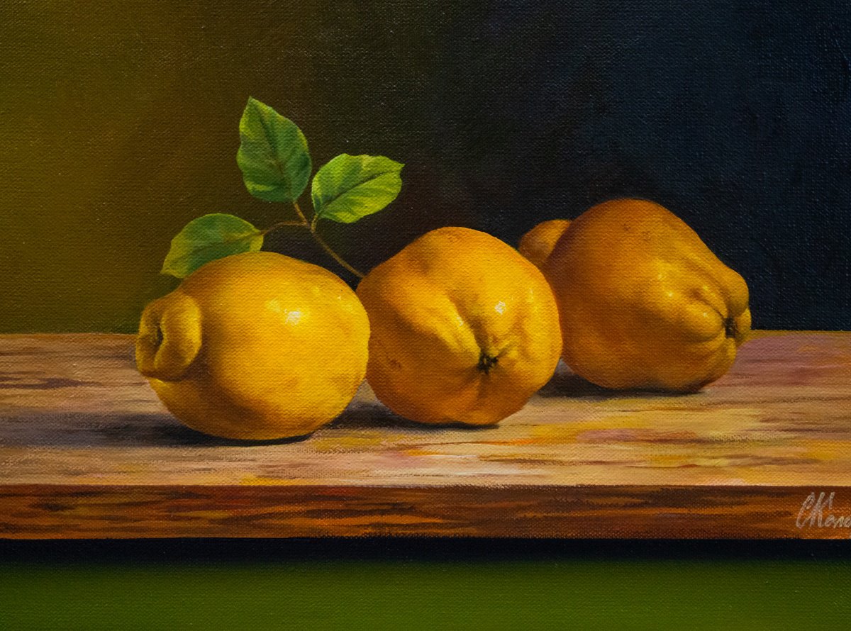 Photorealistic Oil Painting , Still Life With Quinces/12 By Kolodyazhniy Sergey, 16 X 12, Artwork For Sale On Artfinder