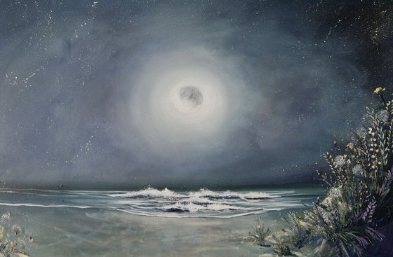 On Moonlight Bay (large panoramic painting)