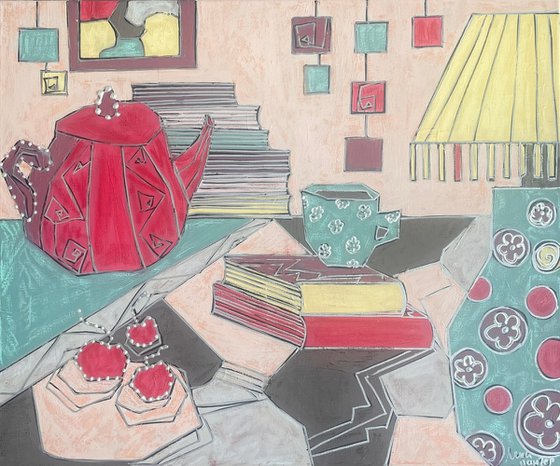 Still Life with Teapot and Books