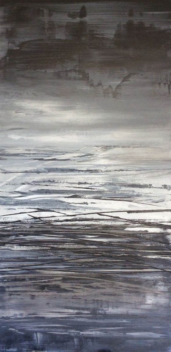 grey beach painting