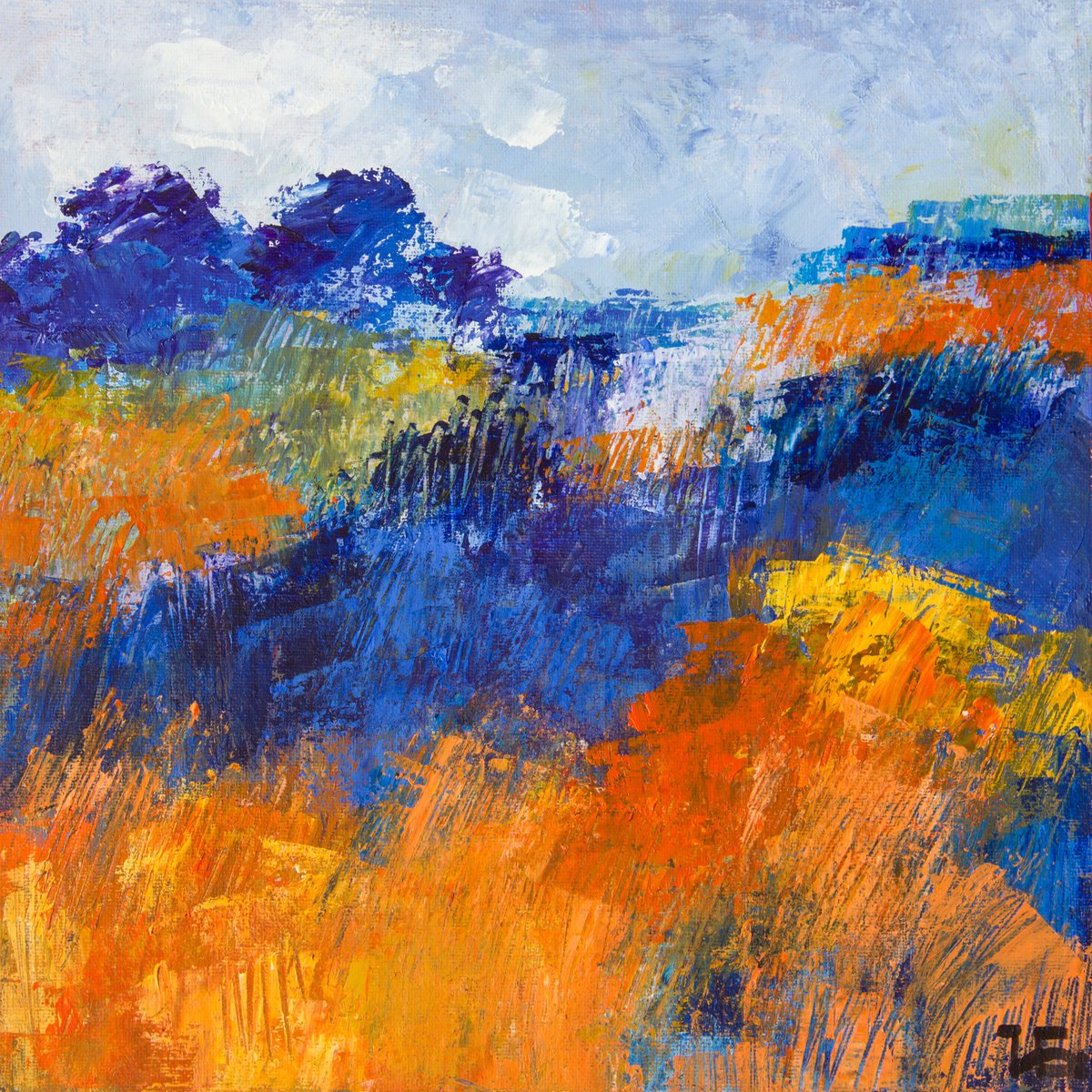 Blue-Orange Landscape by Irina Bocharova