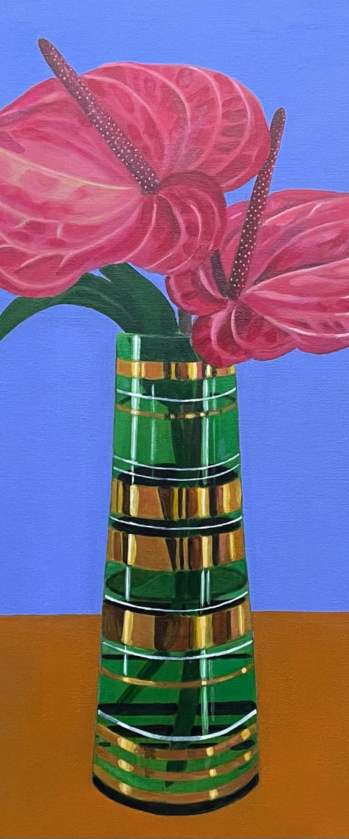 Anthuriums and the Mid Century Vase by Nina Shilling