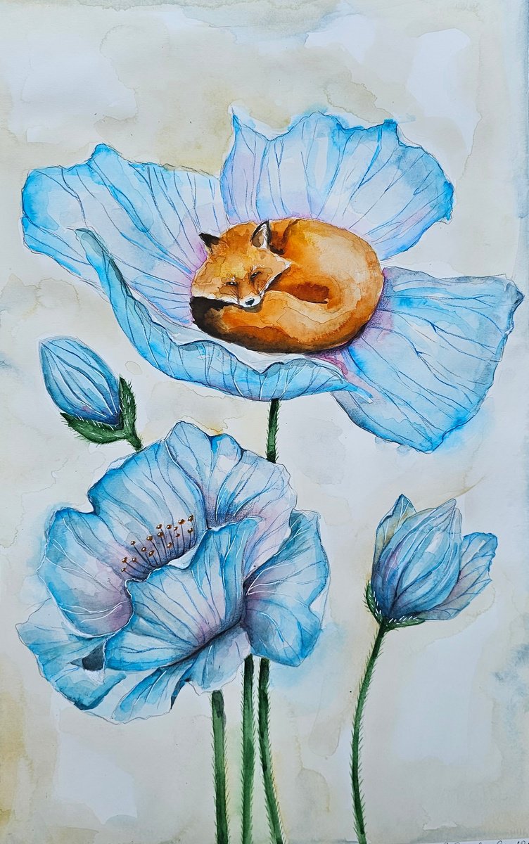 Silence. Fox Inside The Flower. by Evgenia Smirnova
