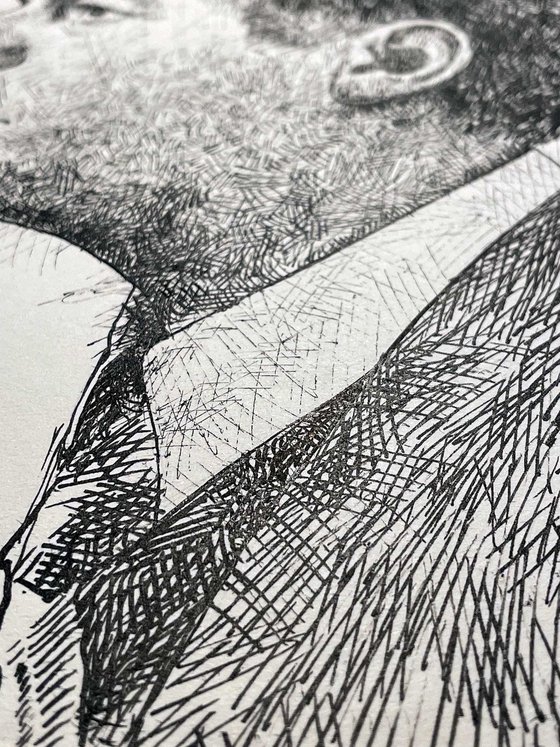 Portrait 286 - Ink Male Portrait Drawing