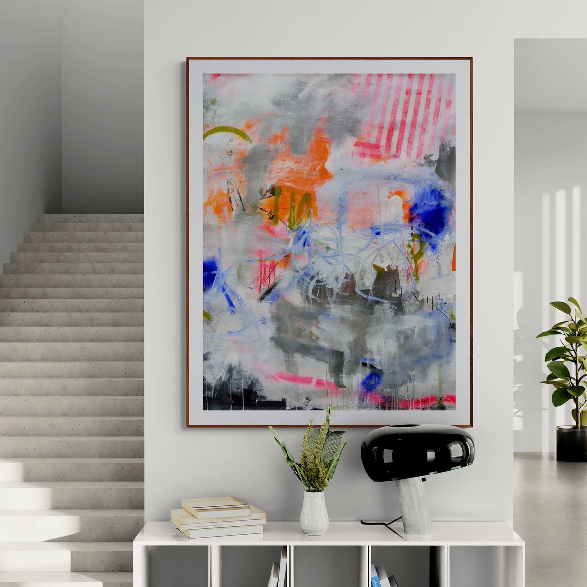 Expressive Abstract Painting By Daniela Schweinsberg, 35 X 47, Wonderland, Original Artwork