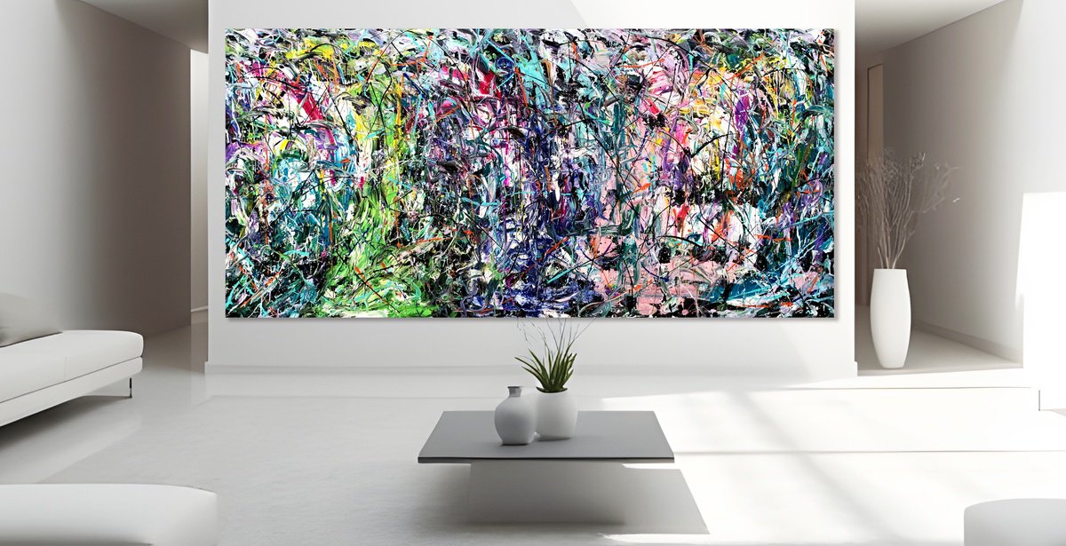 Organic Abstract Acrylic Painting By Estelle Asmodelle, 116 X 55, So Much Between Us, Original Artwork