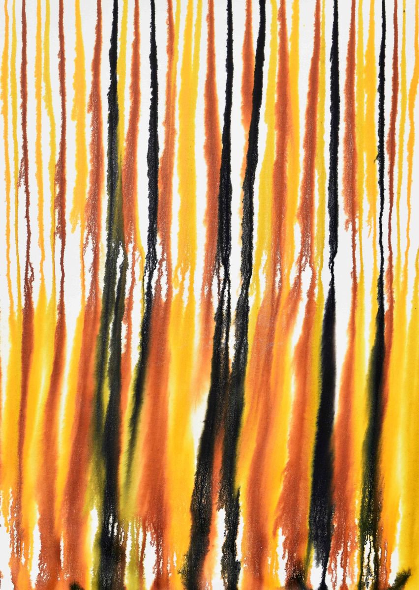 Abstract Acrylic Painting By Sumit Mehndiratta, 32 X 45", Dripology Nº16, Original Artwork