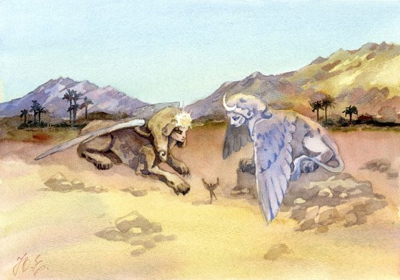 Fantasy sphinxes of day and night