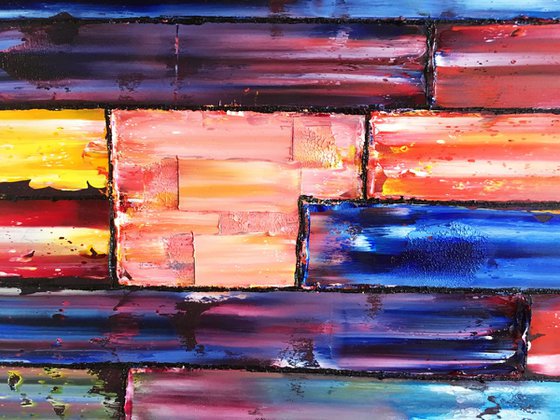 "Firewall" - Original PMS Abstract Oil Painting