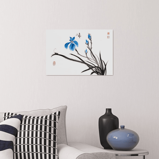 Blue Irises and Others Insects