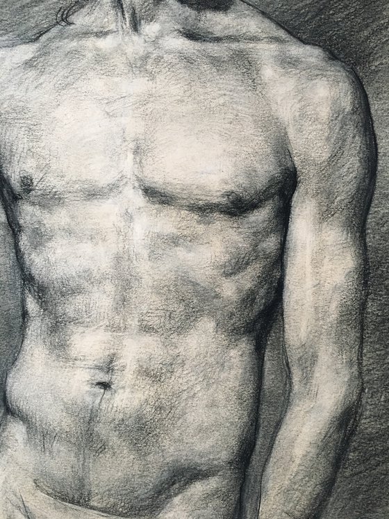 Drawing of a naked man