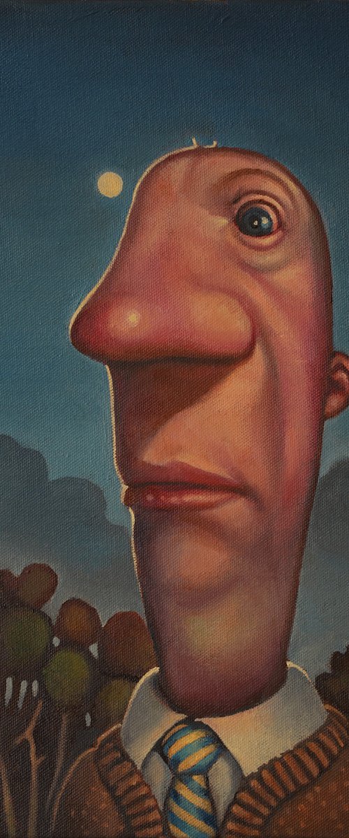 A moon lovingly obsessed with a wee man by Rory Mitchell